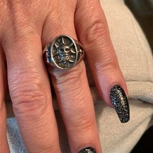 Rare Sterling silver skull “Poison” ring